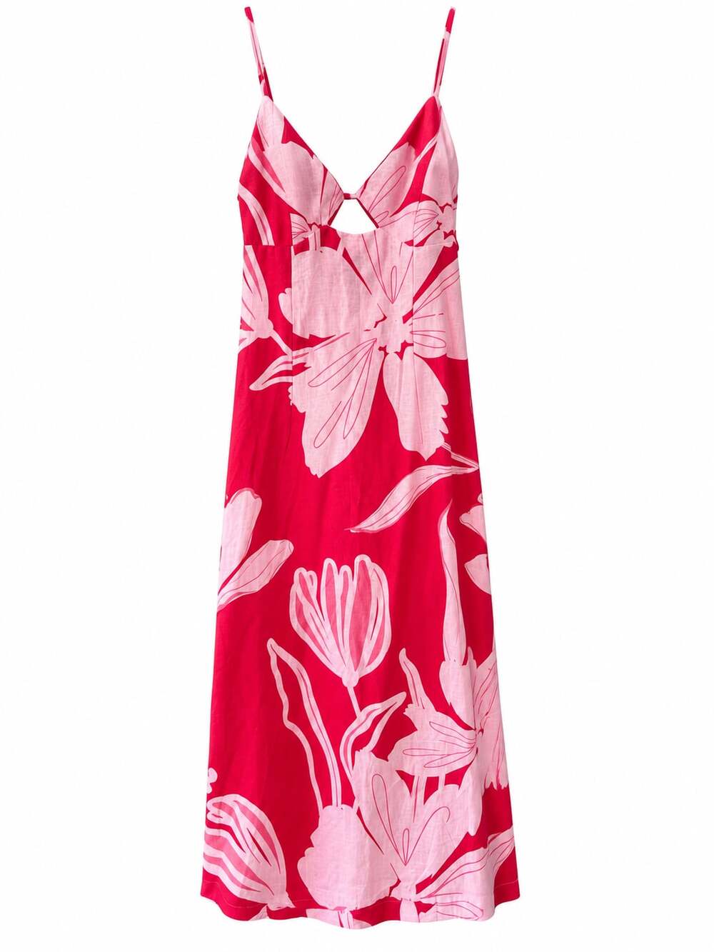 Calypso St. Barth Maxi Dress Size US 2 Pink Floral Cutout Sleeveless